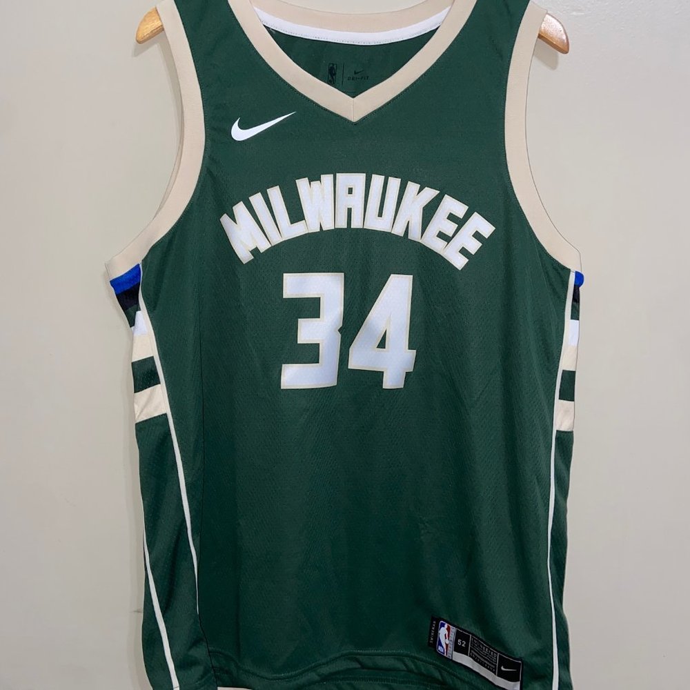 Nike Bucks Giannis Antetokounmpo Icon Edition Swingman Jersey XL CW3672-329 NEW